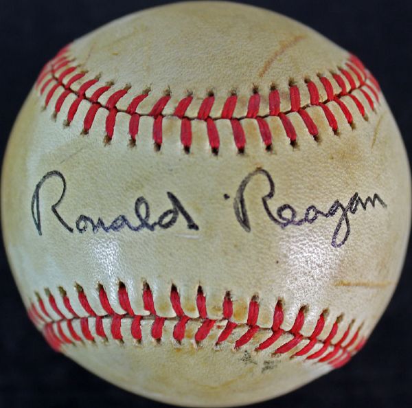 President Ronald Reagan Superb Signed OAL Baseball (JSA)