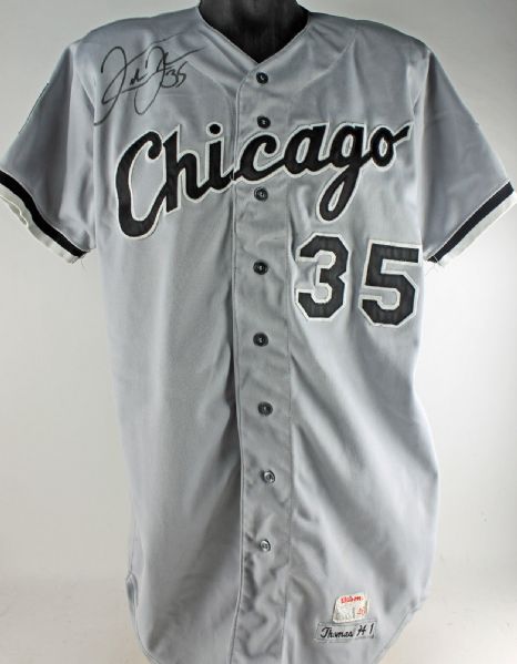 1994 Frank Thomas Game Worn & Signed White Sox Road Jersey (MVP Season)(PSA/DNA)