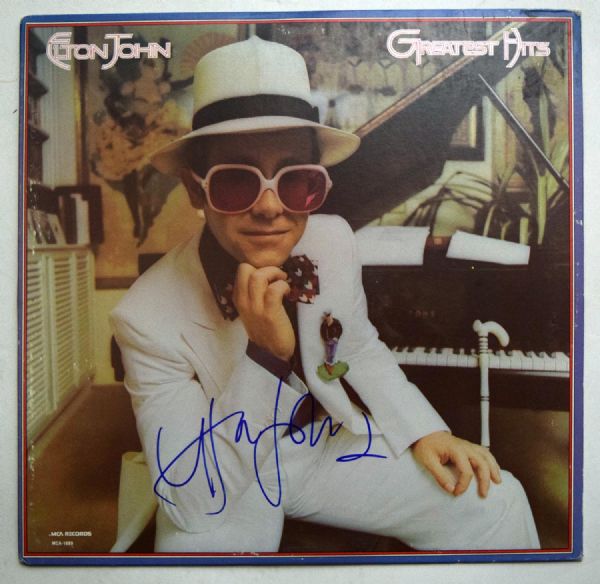 Elton John Near-Mint Signed "Greatest Hits" Album (PSA/DNA)