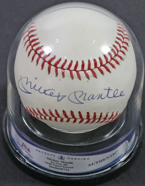 Mickey Mantle Near-Mint Superbly Signed OAL Baseball (JSA Encapsulated)