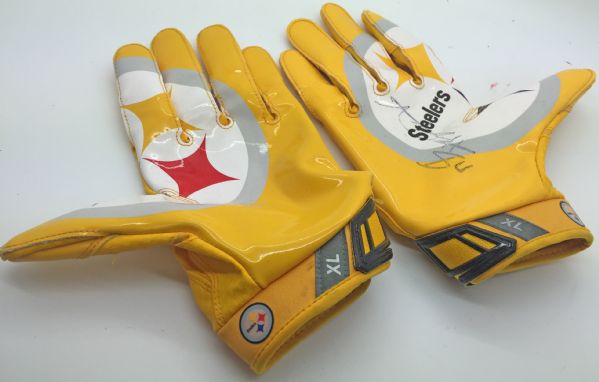 Antionio Brown Signed & Game Used 2014 Steelers Gloves (PSA/DNA)