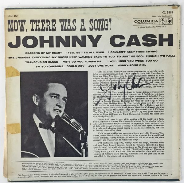 Johnny Cash Vintage Signed "Now, There Was A Song!" Album (PSA/DNA)