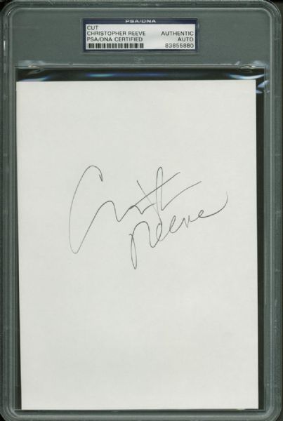 Superman: Christopher Reeve Signed 5" x 7" Album Page (PSA/DNA Encapsulated)