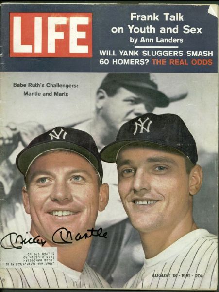 Mickey Mantle Near-Mint Signed 1961 LIFE Magazine (PSA/DNA)