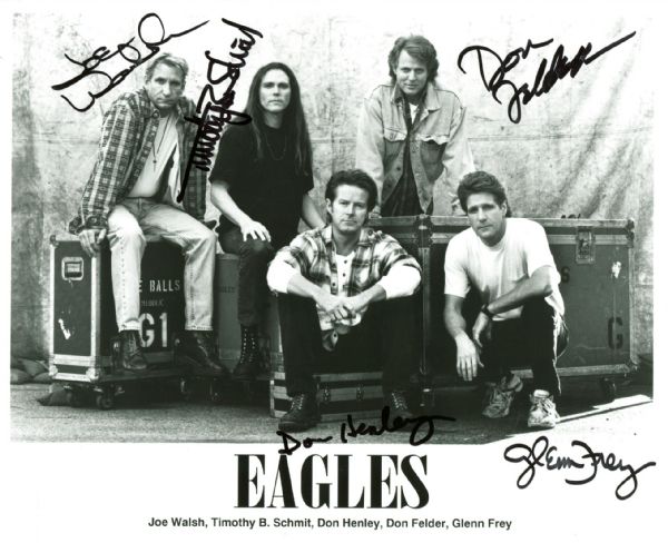 The Eagles ULTRA-RARE Group Signed 8" x 10" Promotional Photograph w/ All Five Members! PSA/DNA GEM MINT 10!