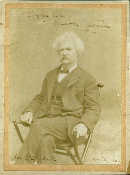 Mark Twain ULTRA-RARE Signed 5" x 7" Vintage Photograph (JSA)