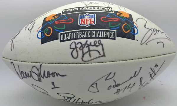 1995 QB Challenge Signed Football w/ Elway, Aikman, Young, Kelly, Farve & Others! (JSA)