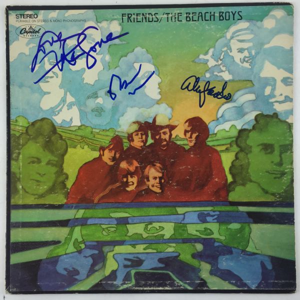 The Beach Boys Group Signed "Friends" Album w/ 3 Signatures (PSA/JSA Guaranteed)