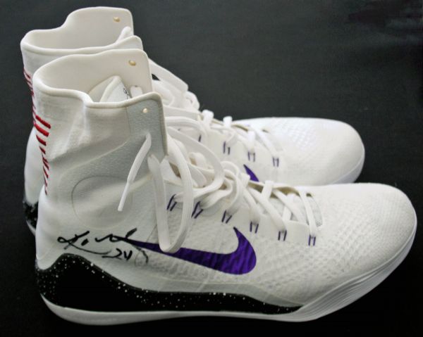 RARE 2014-15 Kobe Bryant Game Worn & Signed Nike Personal Model Sneakers (DC Sports)