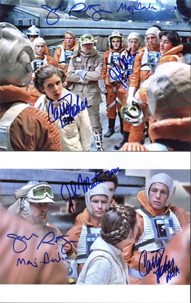 The Empire Strikes Back Lot of Two (2) Signed 8" x 10" Color Photos w/ Fisher, Morton & Ratzenberger! (PSA/DNA Guaranteed)