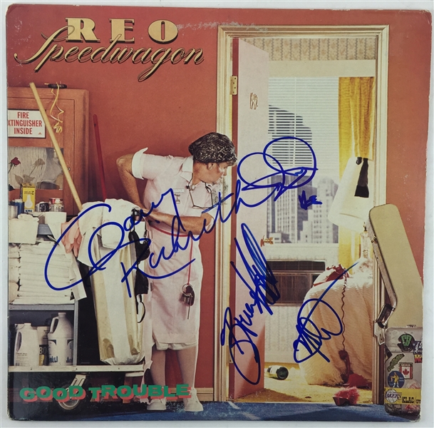 REO Speedwagon Group Signed "Good Trouble" Album (PSA/JSA Guaranteed)