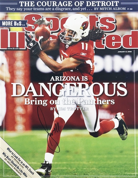 Larry Fitzgerald Signed 11" x 14" Color Photo (SI Cover Image)(PSA/JSA Guaranteed)