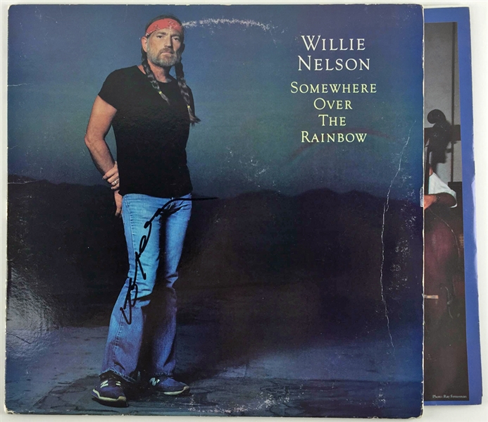 Willie Nelson Signed "Somewhere Over The Rainbow" Record Album (PSA/JSA Guaranteed)