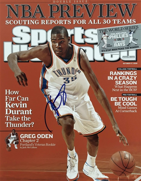 Kevin Durant In-Person Signed 11" x 14" Color Photo (SI Cover Image)(PSA/JSA Guaranteed)