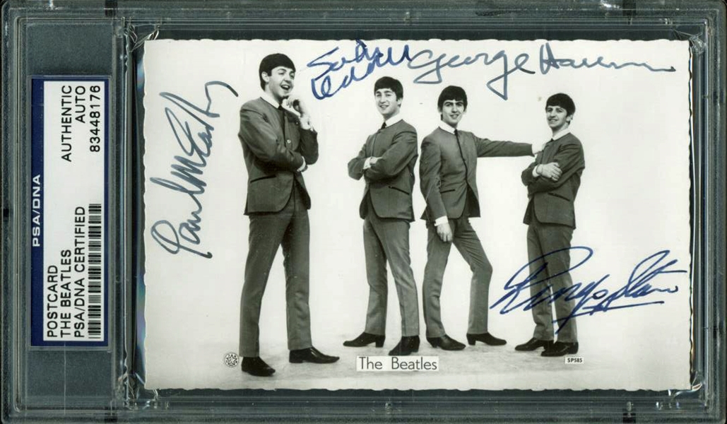 The Beatles Amazingly Rare & Early Signed Dezo Postcard c.1962 (PSA/DNA Encapsulated)