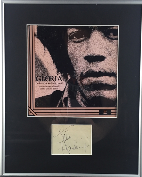 Jimi Hendrix Signed & Framed 2" x 3" Album Page (JSA)
