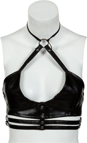 Lady Gaga Personally Owned & Worn Faux Leather Bustier with Photo Match!