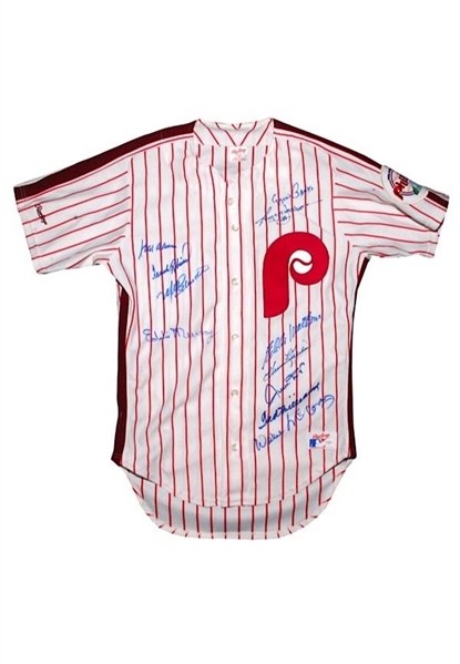 500 Home Run Club Signed Phillies Jersey w/ 11 Signatures! (JSA)