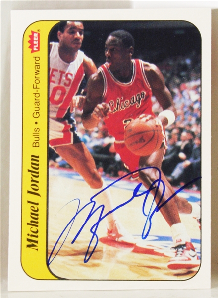 Michael Jordan RARE Signed 1986-87 Fleer Rookie Sticker Card (UDA)