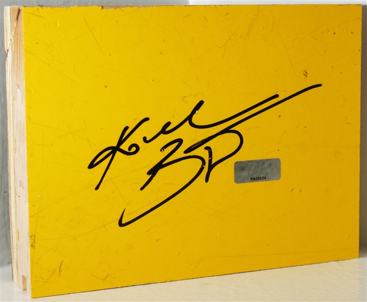 Kobe Bryant Signed LA Lakers Game Used Floor Segment from Staples Center! (Panini COA)