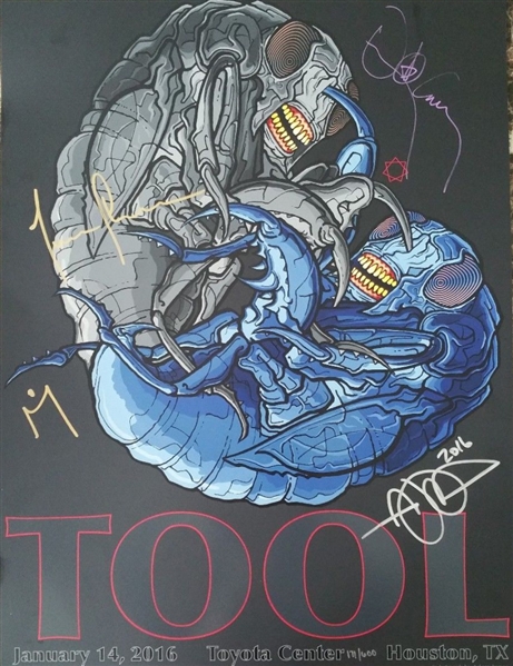 TOOL: Group Signed 01/14/16 Limited Edition Tour Poster (PSA/JSA Guaranteed)