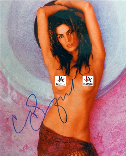 Cindy Crawford Rare Signed Topless 11" x 14" Color Photo (PSA/JSA Guaranteed)