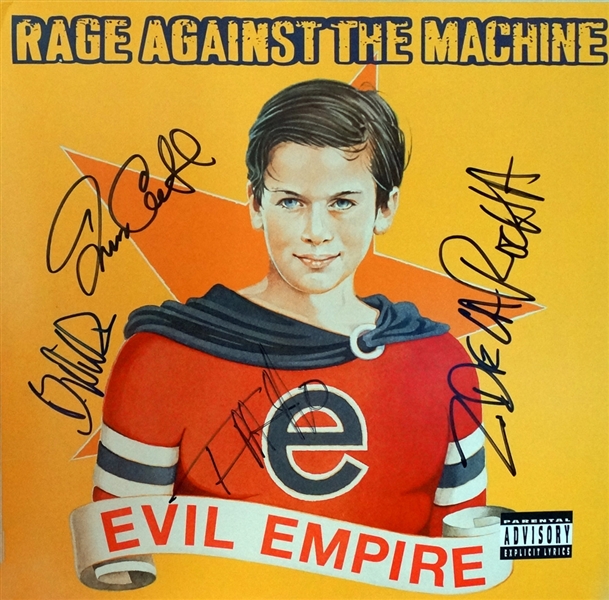 Rage Against The Machine Group Signed "Evil Empire" Record Album (PSA/JSA Guaranteed)