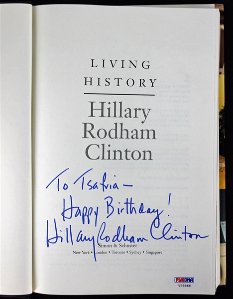 Hillary Rodham Clinton Signed "Living History" Hardcover Book (PSA/DNA)