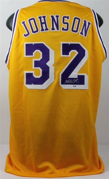 Magic Johnson Signed Yellow Lakers Jersey (PSA/DNA)