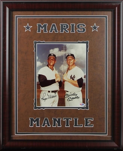 Mickey Mantle & Roger Maris Exceptional Dual Signed 8" x 10" Color Photo in Framed Display (PSA/DNA)