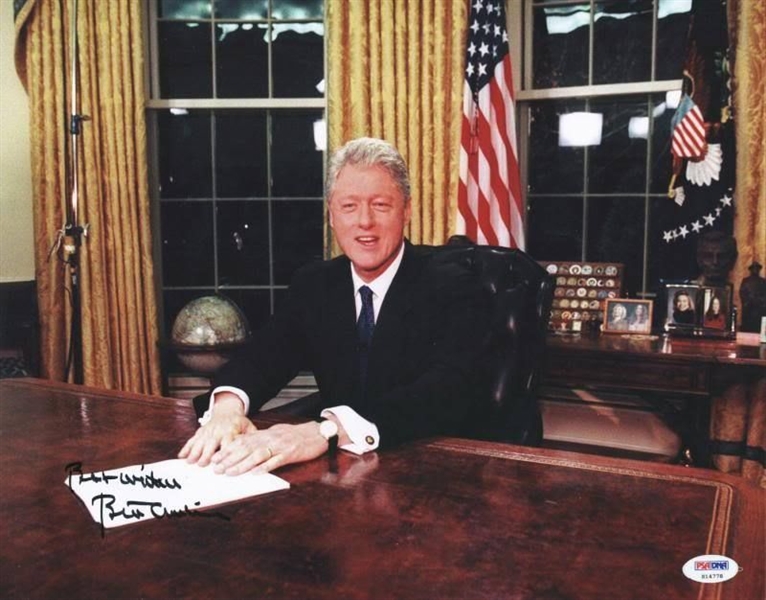 Bill Clinton In-Person Signed 11" x 14" Color Photo in Oval Office (PSA/DNA)