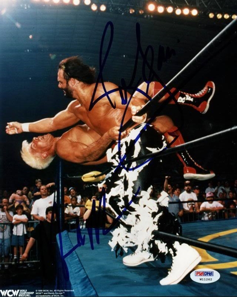 Randy "Macho Man" Savage & Ric Flair Uncommon Signed 8" x 10" Color Photo (PSA/DNA)