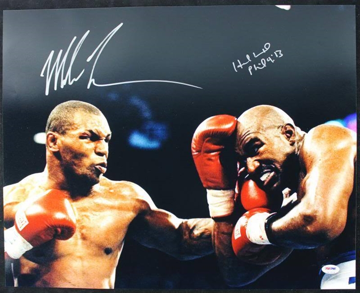 Mike Tyson & Evander Holyfield Signed 16" x 20" Photo (PSA/DNA)