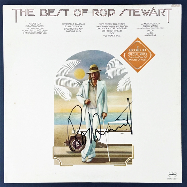 Rod Stewart Signed "Best of Rod Stewart" Album Cover (PSA/JSA Guaranteed)