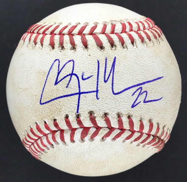 Clayton Kershaw Signed & Game Used OML Baseball from 8-1-15 Game vs. Angels (Kershaw Pitch to Albert Pujols!)(PSA/DNA & MLB Holo)