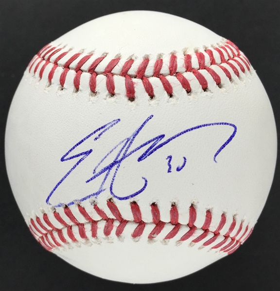Eric Hosmer In-Person Signed OML Baseball (JSA)