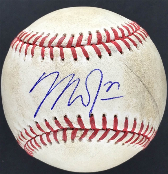 2012 Mike Trout Signed OML Game Used Baseball from Rookie Season (Red Sox vs. Angels)(MLB & JSA)