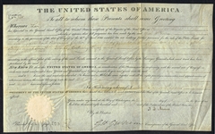 John Quincy Adams Signed Presidential Land Grant Document c. 1826 (PSA/DNA)