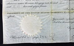 John Quincy Adams Signed Presidential Land Grant Document c. 1826 (PSA/DNA)