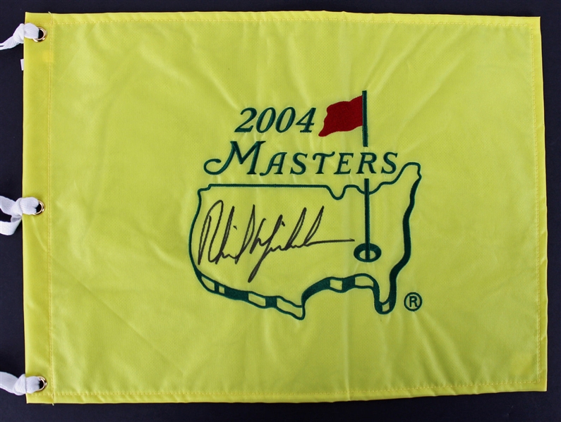 Phil Mickelson Signed 2004 Masters Pin Flag (Masters Win!)(PSA/DNA)