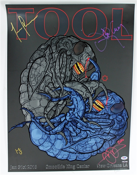 TOOL: Group Signed 01/31/16 Limited Edition Tour Poster (PSA/DNA)