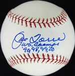 Joe Torre Rare Signed OML Baseball w/ W.S Champs 96,98,99,00 Inscription (TriStar)