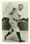 Babe Ruth Vintage Signed 3" x 5" Batting Photograph (JSA)
