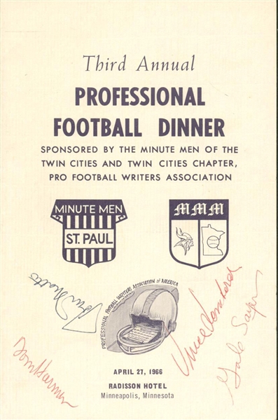 1966 Professional Football Dinner Multi-Signed Program w/ Vince Lombardi, Gale Sayers & Others! (JSA)