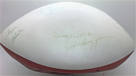NFL Legends Signed 1987 Hall of Fame Football w/ Al Davis, Joe Namath, Chuck Noll & Others! (JSA)