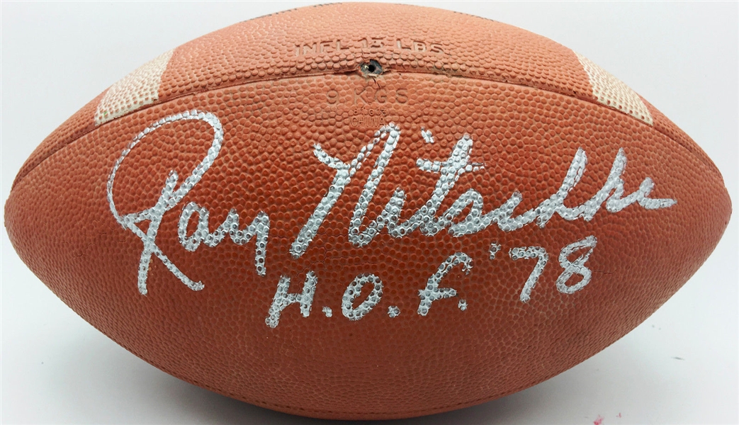Ray Nitschke Signed Football w/ "HOF 78" Inscription PSA/DNA Graded MINT 9!