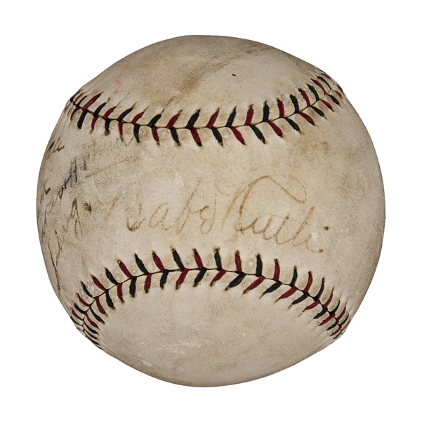 Babe Ruth & Lou Gehrig Dual-Signed ONL Baseball (PSA/DNA Graded EX 5.5)
