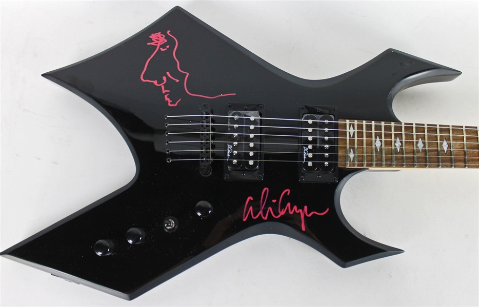 Alice Cooper Signed B.C. Rich Warlock Edge Style Guitar (PSA/DNA)