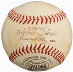 Hank Aaron Tough Vintage Single Signed ONL Giles Baseball (PSA/JSA Guaranteed)