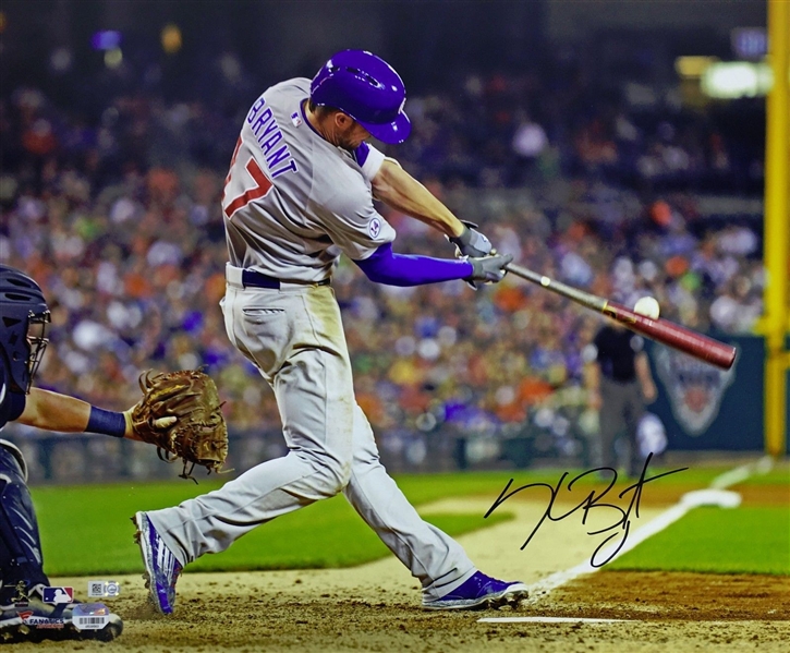 Kris Bryant Signed 16" x 20" Rookie Cubs Photographed (MLB & Fanatics)